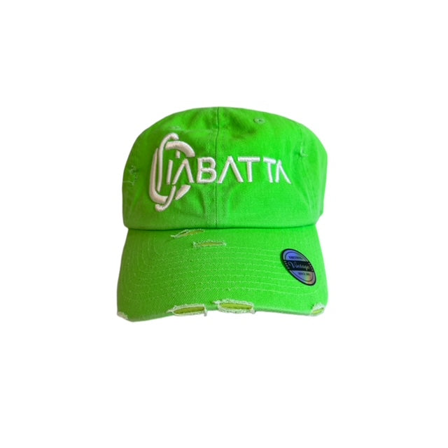 Neon Green Distress Ciabatta Vintage Dad Hat