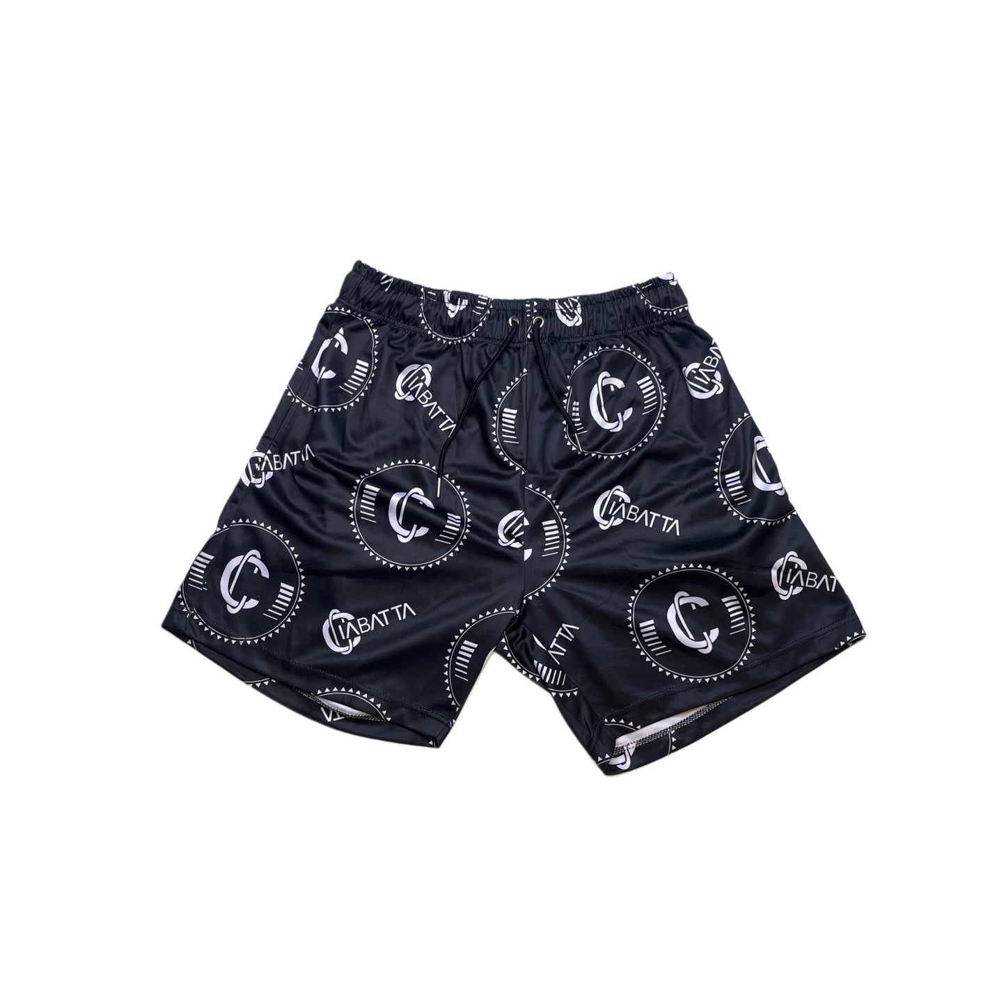Black Ciabatta Large Print Shorts