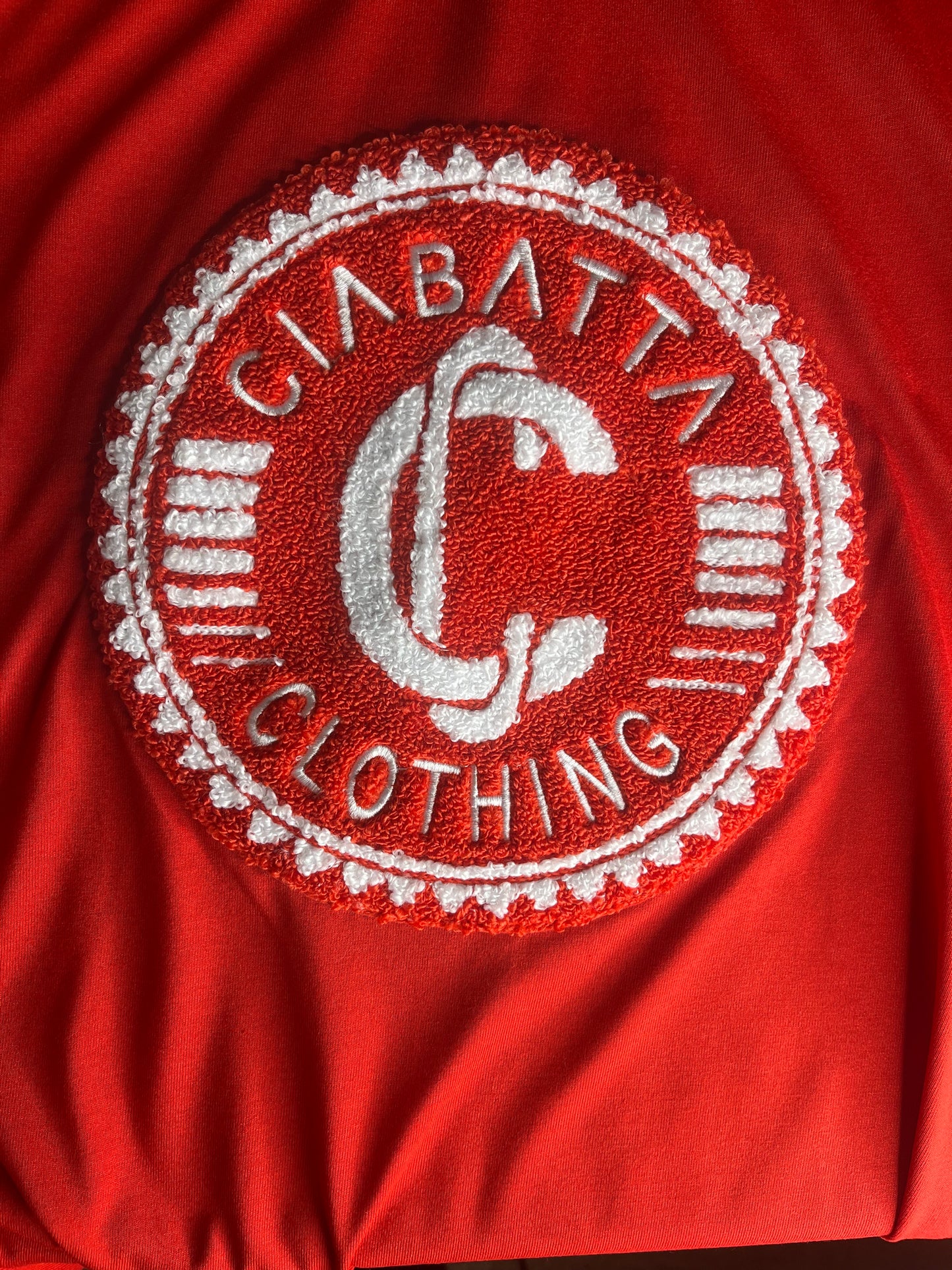 Red Ciabatta Heavy Patch Embroidered T-Shirt
