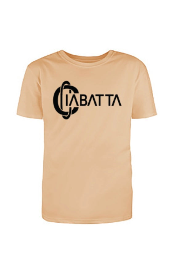 Beige Ciabatta Name Logo T-Shirt